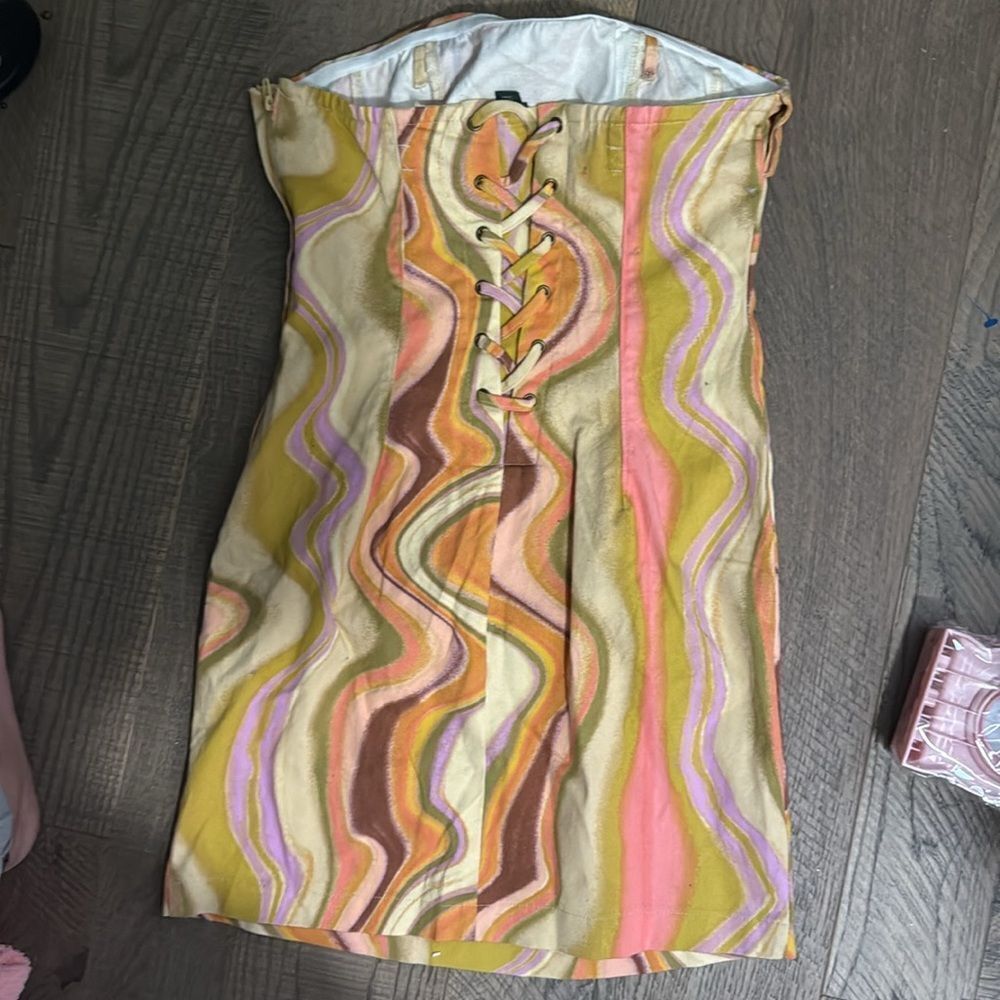 Wild Fable Women's Twill Tube Bodycon Dress Multi Color Wave Size Small NEW - Picture 6 of 6